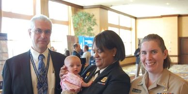 Dr Annelli with Surgen General Benjamin, Lt Katie Hager USPHS and Mac (his daughter & granddaughter)