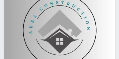 Logo for ABBA Construction with a house and roof design.