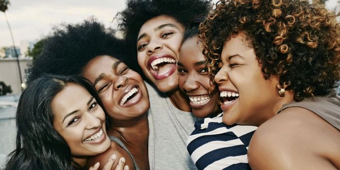 Group of girls laughing 
Black girls having fun 
Black teenage girls 
Friendships 