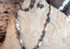 Sodalite and quartz crystal with sliver spacers set with earring and bracelet. Length 23.5 in. Item # 18-9-2. Price $20.00
