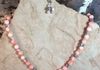 Pink quartz and square glass beads with earrings. Length 23.5 in. Item #18-9-5. Price $20.00