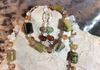 close up of bracelet and earrings