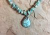 Close up of wire wrap pendant