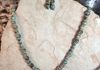 green jasper stones and silver spacers. Comes with earrings. Length 26 in. Item #19-1-9. Price $20.00 