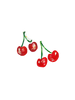 Three ripe red tomatoes with green stems on a transparent background.