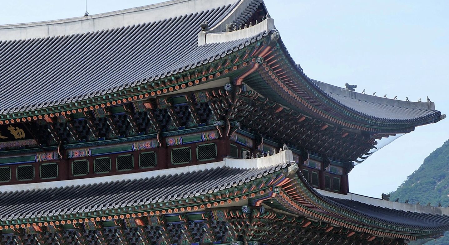 Chosun Dynaty Throne Room, Seoul, Looking North to DMZ, by William B. Brown