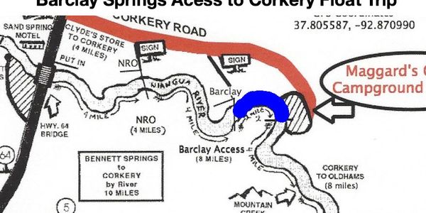 Niangua river 1 1/2 float trip map