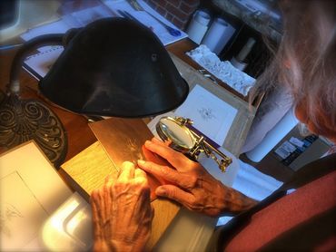 Priscilla Steele at work in her studio.