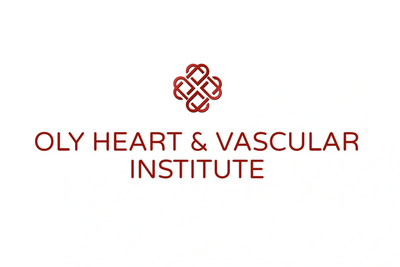 Logo of Oly Heart & Vascular Institute with a red emblem above the name.