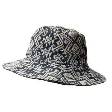 Navy and white Fisherman hat. Tribal pattern