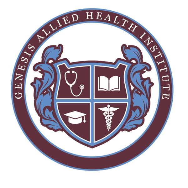 Logo of Genesis Allied Health Institute with medical and educational symbols.