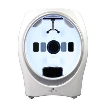 A white skin analysis device with sensors and a camera inside.