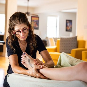 home table massage. foot massage