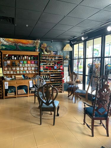 Enjoy Hand Crafted Coffee or a glass of wine while shopping our boutique! 
