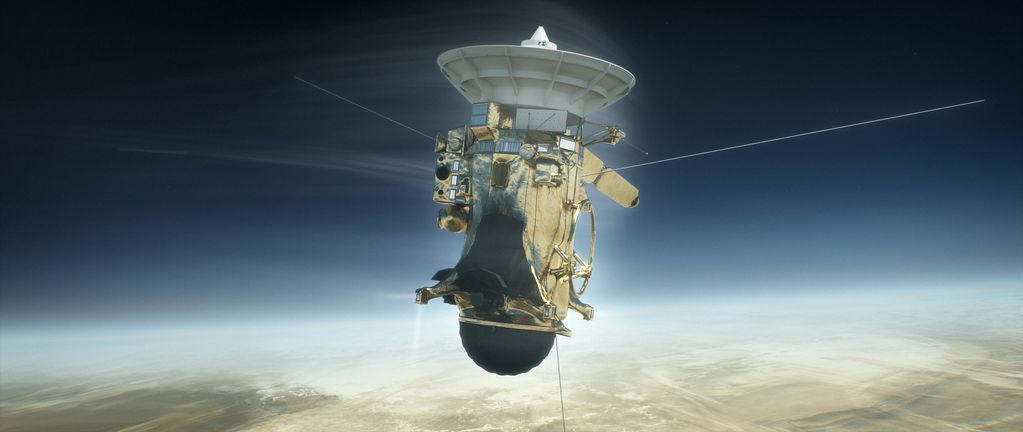 Cassini deployment into Saturn Atmosphere