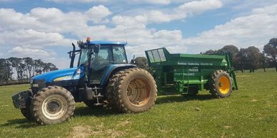 This Bunning 12 tonne compost spreader can apply bulky products such as compost, gypsum paper