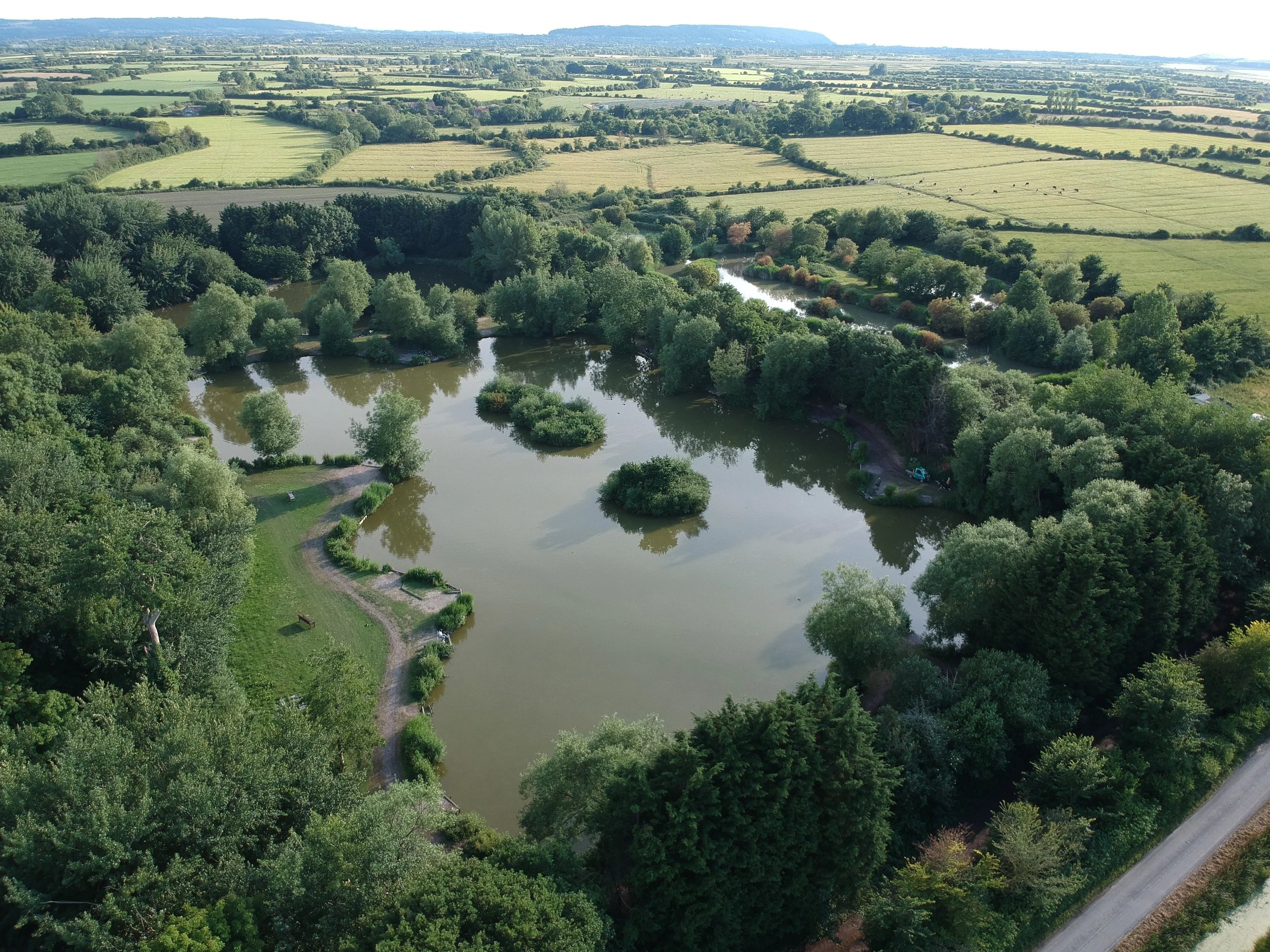 Coarse lake aerial view