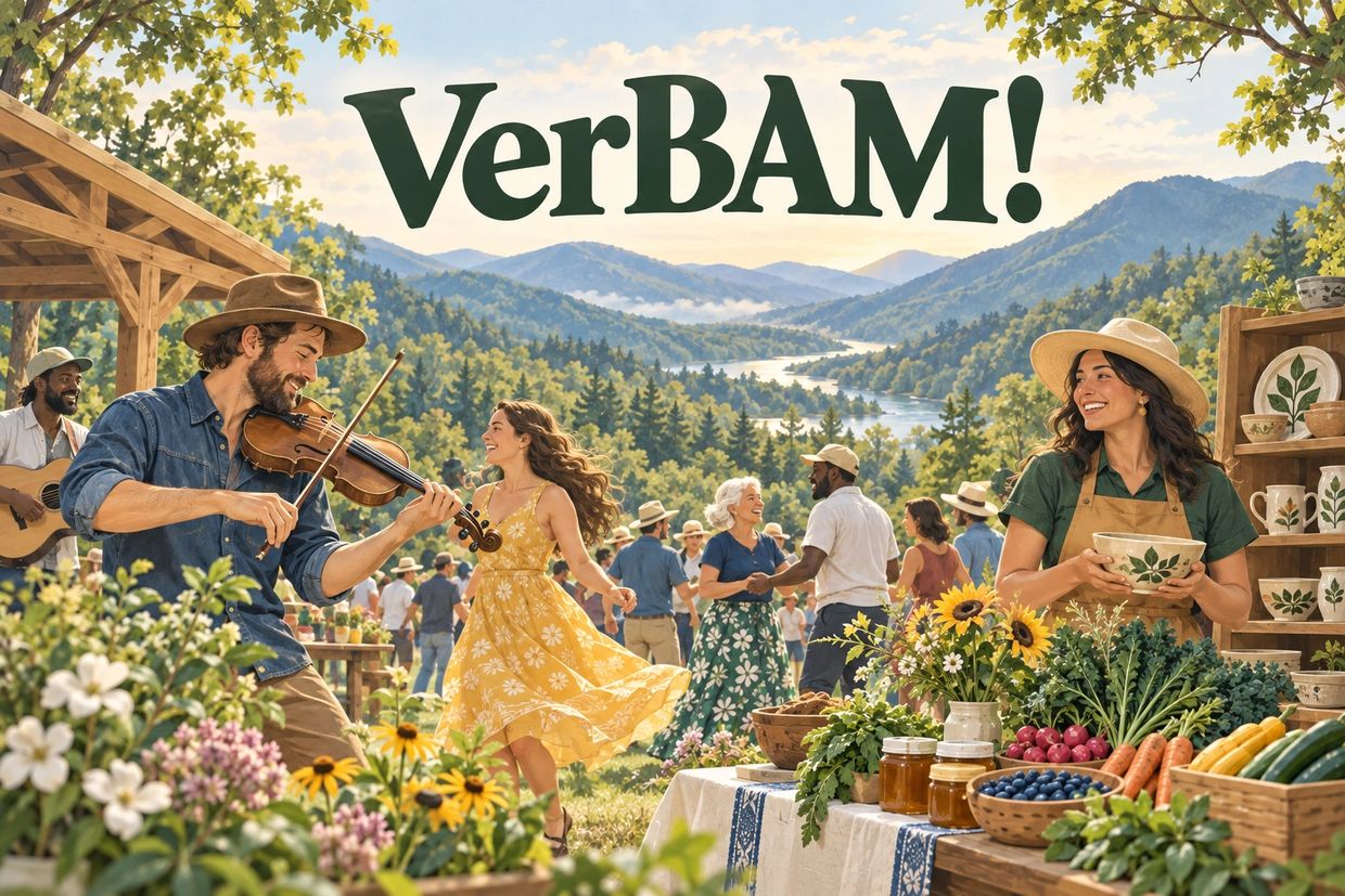 Joyful outdoor festival with music, dancing, and fresh produce.