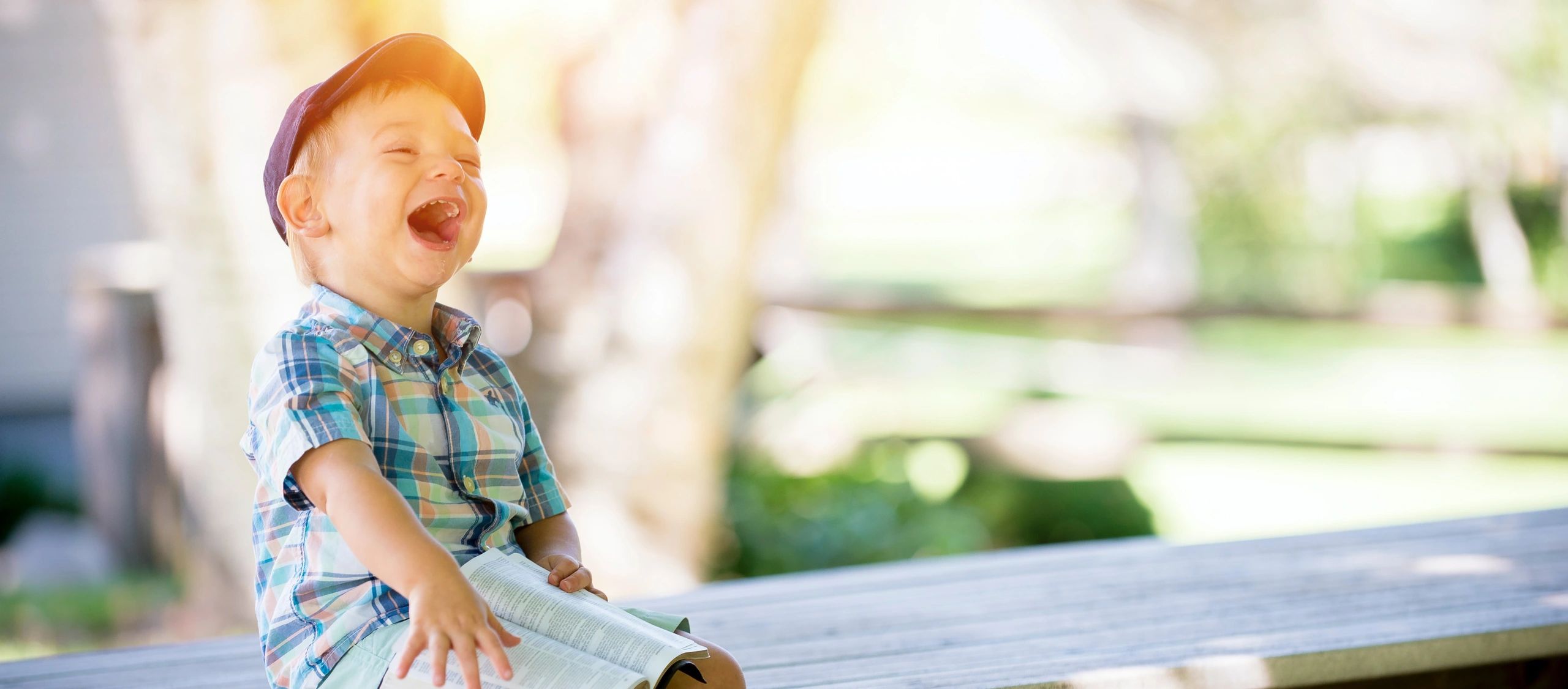 Young boy with special needs smiling