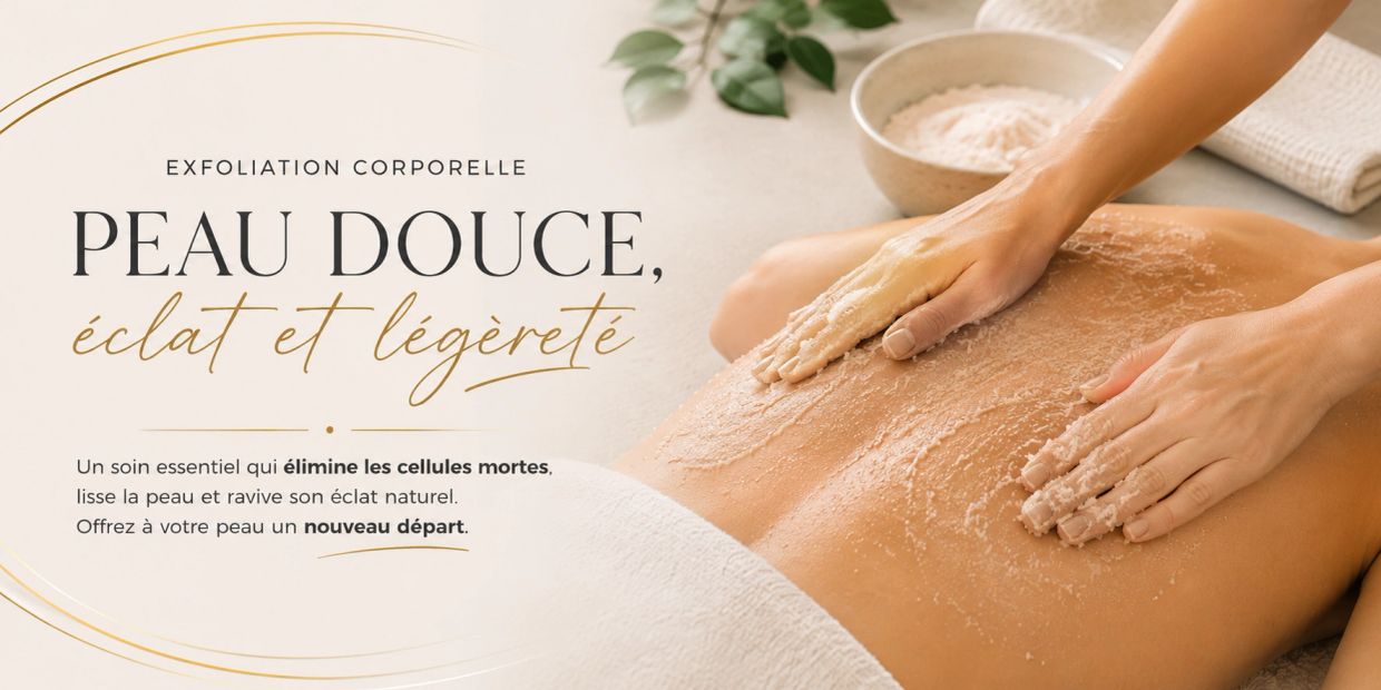 Exfoliation corporelle pour une peau douce et éclatante.
