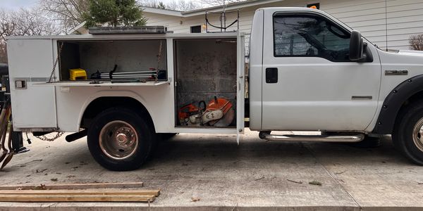 concrete work truck, concrete driveway