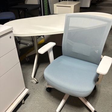 Seafoam Blue and white 