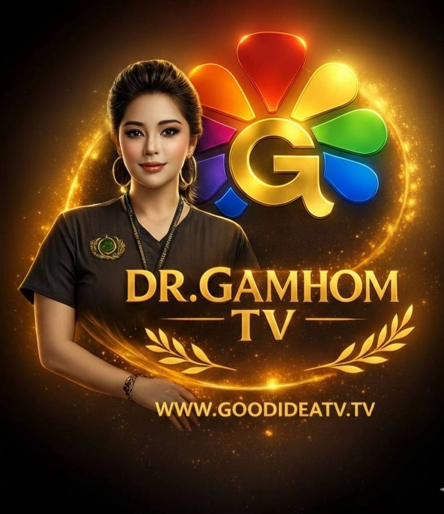 Dr. Gamhom TV logo with woman and vibrant multicolor emblem.