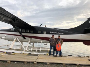 Getting ready for their half hour flight into Pine Portage Lodge