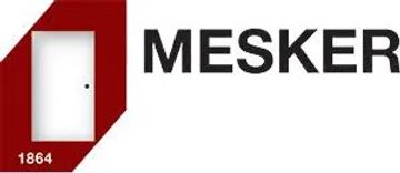 Logo featuring a red door with the text 'MESKER' and the year 1864.