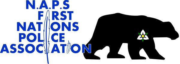 Logo of the Native American Police Association with a bear and feather design.