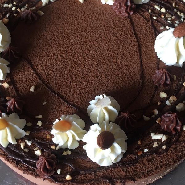 A delicious chocolate mousse cake for any special event