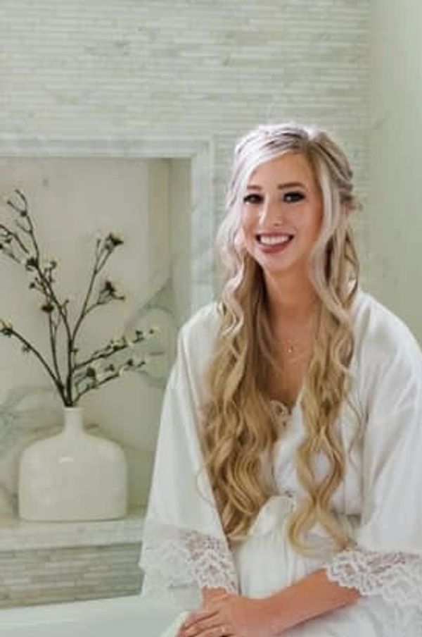 long blonde hair beach waves curly extensions braids bridal hair near me
