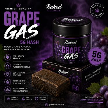 Grape Gas 5G Hash with bold grape aroma and premium quality.