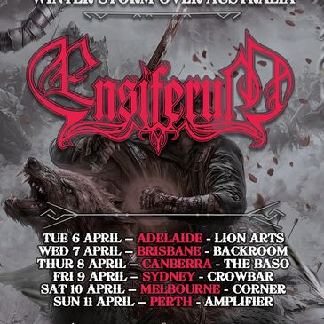 Engiferda band tour poster for Australia in April.