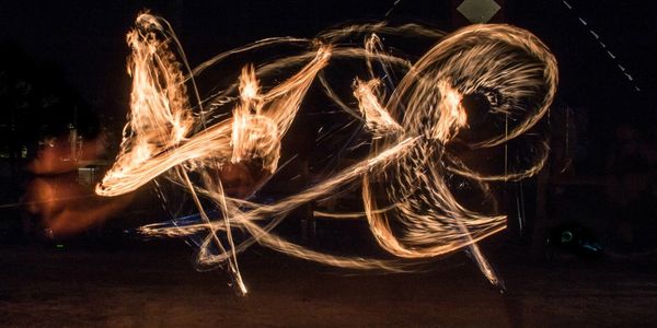 Light trails from fire dancing.