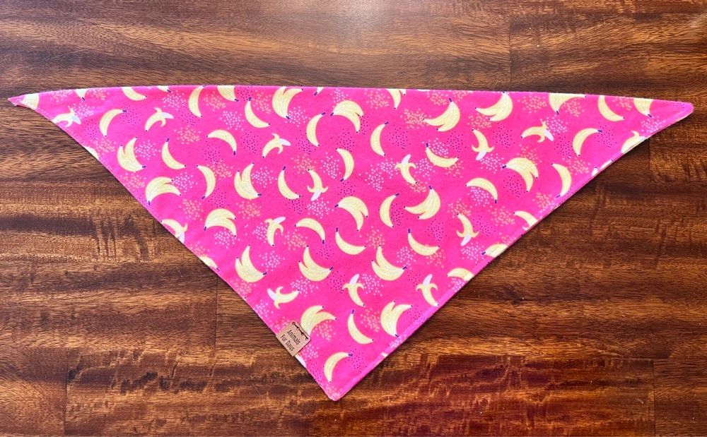 Hot Pink Banana Bandana for Dogs or Cats