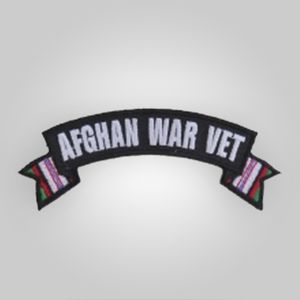 Afghan War Vet Ribbon Rocker Patch