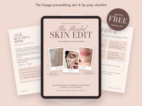 Free bridal skin edit checklist for pre-wedding prep by Kaylie Anne.