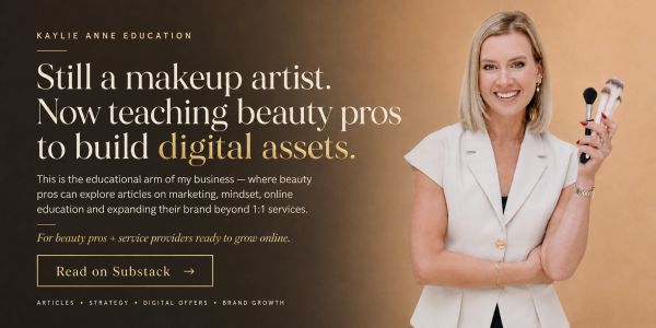 Makeup artist teaching beauty pros to build digital assets online.