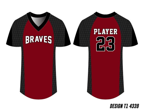 Custom Softball Jersey Red Black Authentic