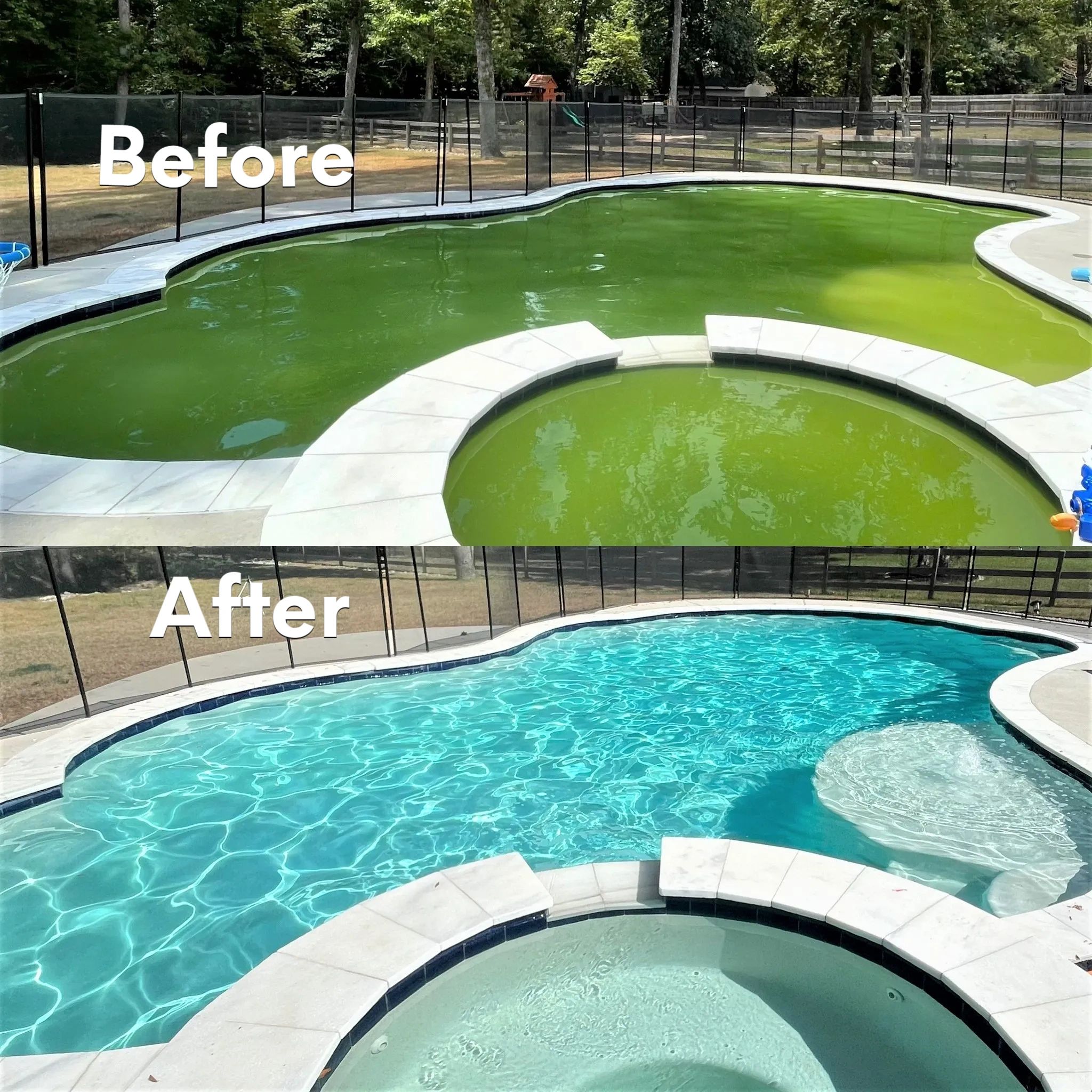 Pool restoration before and after