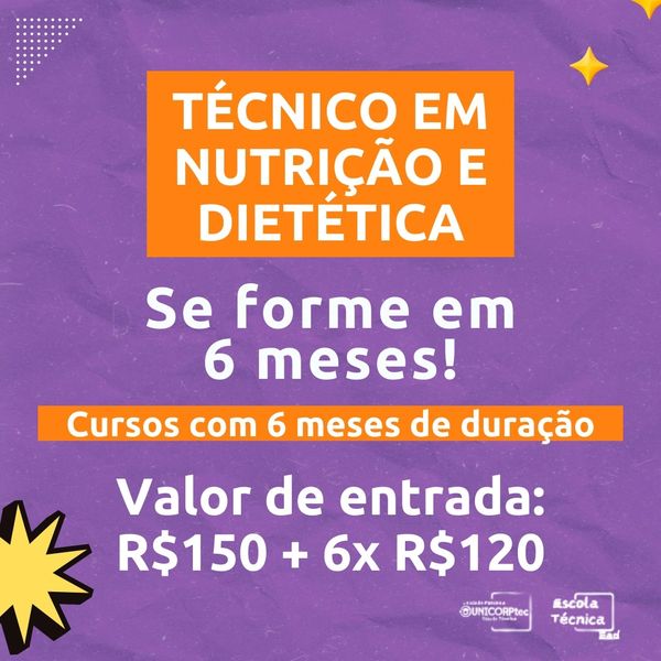 Bolsa de curso técnico em nutrição