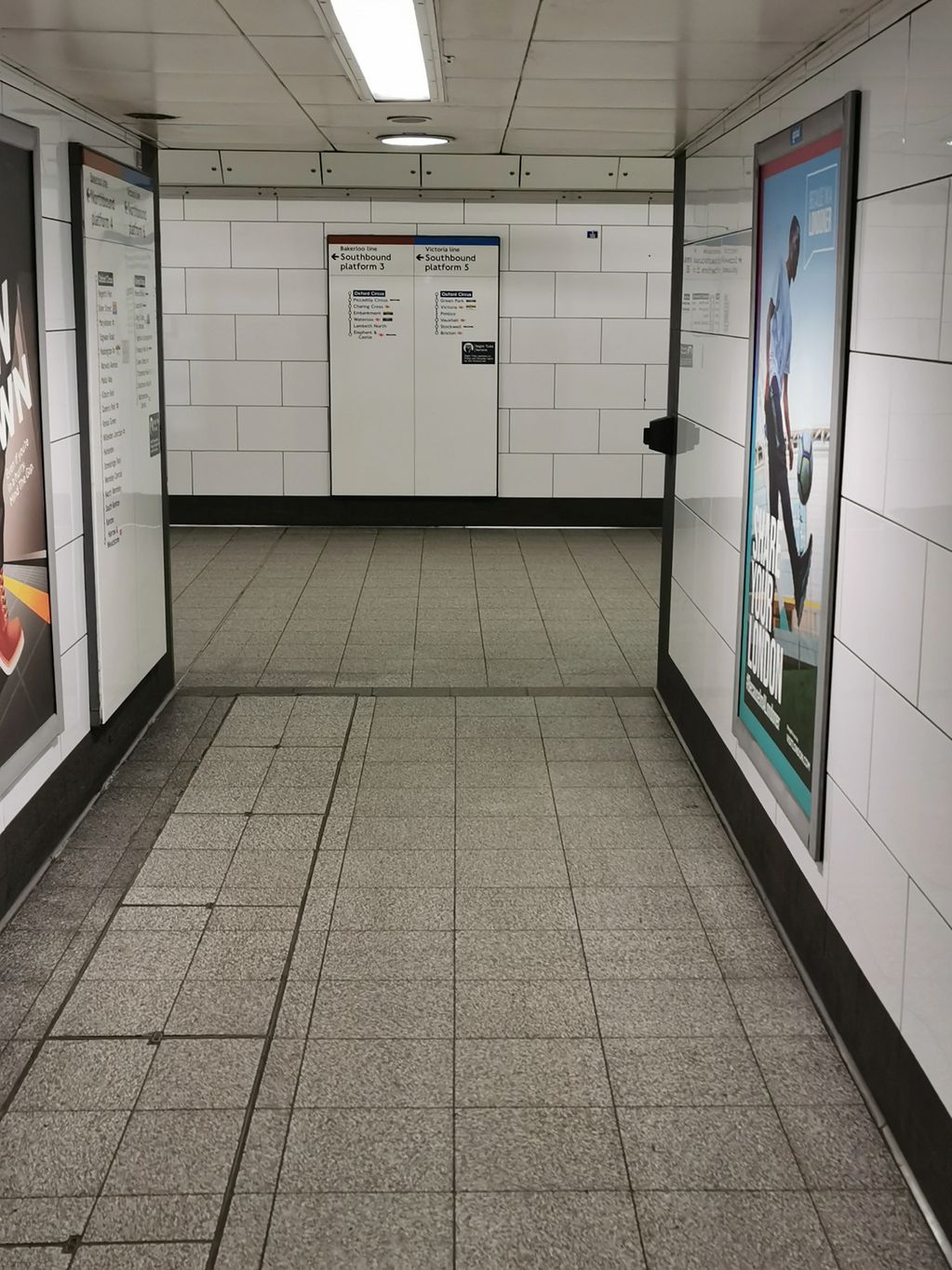 A deserted Oxford Circus Tube Station 