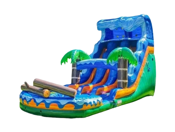 Jungle themed dual lane waterslide