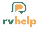 Logo with green and orange text reading 'rv help'.
