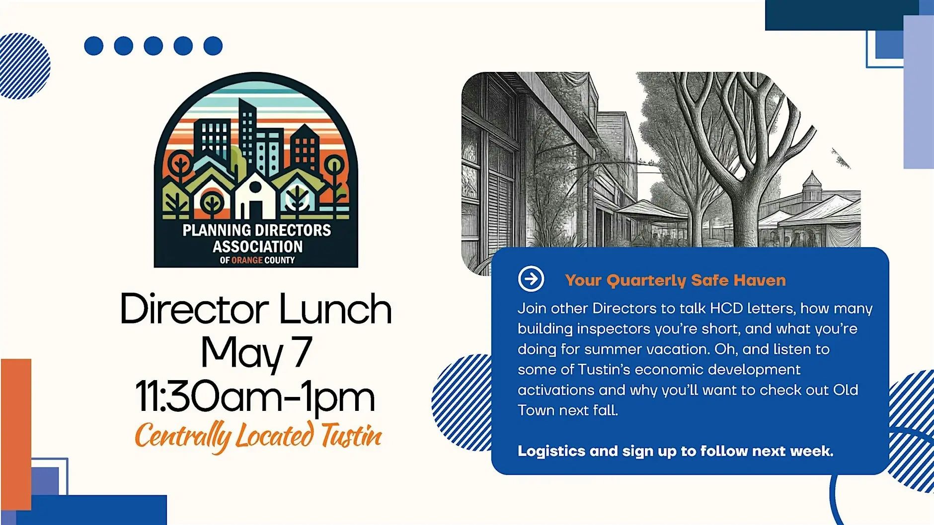 The PDAOC is hosting its quarterly Director Lunch and Learn.  Its our safe space to talk all things 