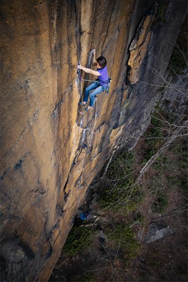 A climber in the New River Gorge.