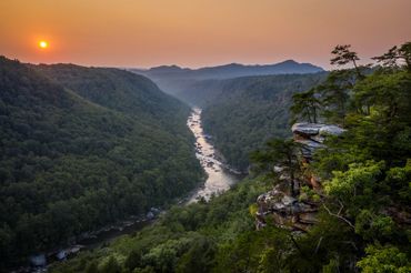 Sunset over the Gauley River.
