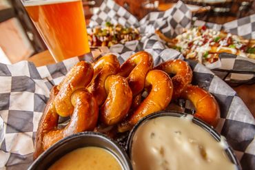 Soft pretzels with beer cheese.