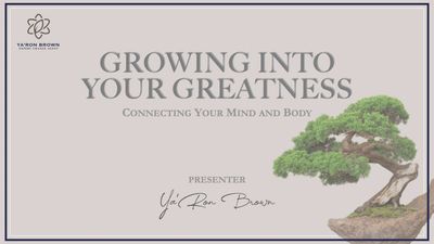 Title card for a presentation on personal growth by Yai Ron Brown.